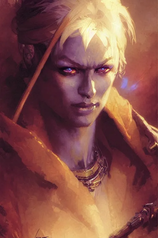 Prompt: drow ranger portrait dnd, painting by gaston bussiere, craig mullins, greg rutkowski, yoji shinkawa