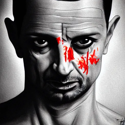 Image similar to head portrait of dave gahan as a young zombie with cuts on it's face illuminated by a spotlight, 7 days to die zombie, fine art, award winning, intricate, elegant, sharp focus, cinematic lighting, highly detailed, digital painting, 8 k concept art, art by guweiz and z. w. gu, masterpiece, trending on artstation, 8 k