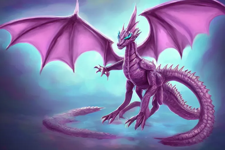 full body digital illustration of a baby dragon with, Stable Diffusion