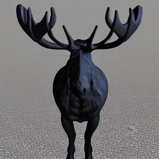 Prompt: i designed my 3 d model of a moose in cad, the textures are very low resolution but i am proud of what i accomplished