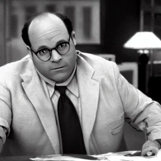 Image similar to George Costanza from Seinfeld in a Noir Film