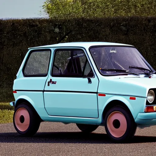 Image similar to Fiat 126p, high rendering, ultrarealistic, high detalied, artstation,8K