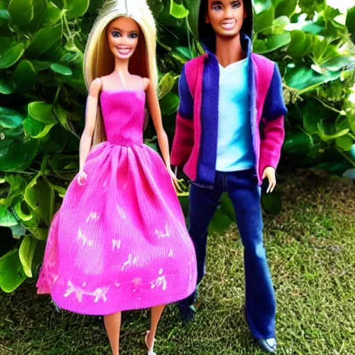 Image similar to jesus and maria as barbie dolls