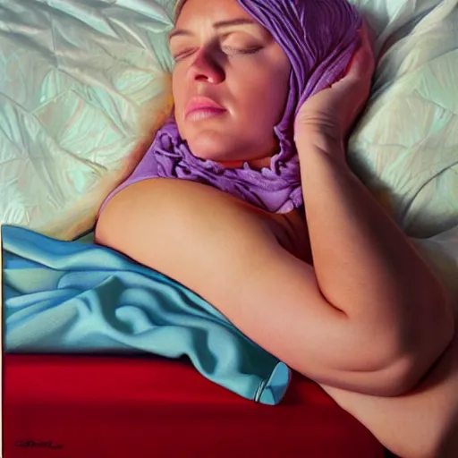 Prompt: sweet dreams. by michael whalen, hyperrealistic photorealism acrylic on canvas