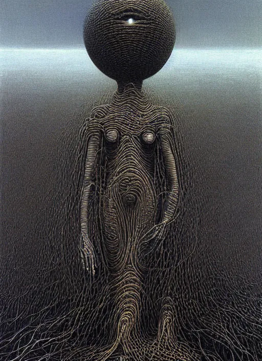 Image similar to a machine to become god highly detailed painting by zdzisław beksinski 8 k