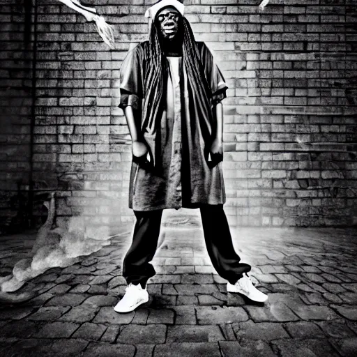 Prompt: ghetto hip - hop dumbledore, no text, intricate photography