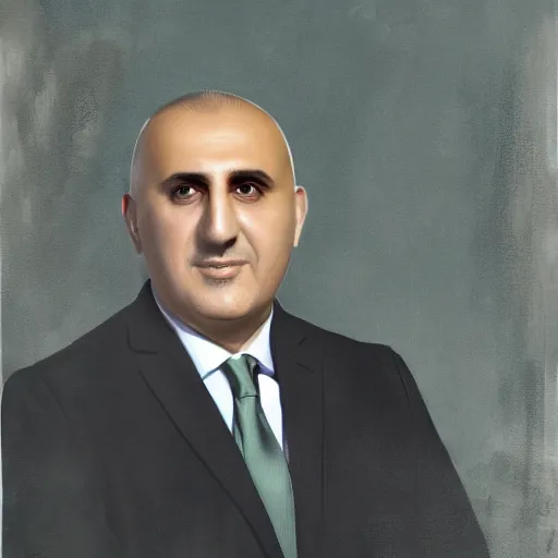 Image similar to matte portrait painting of bulgarian prime minister boyko borissov