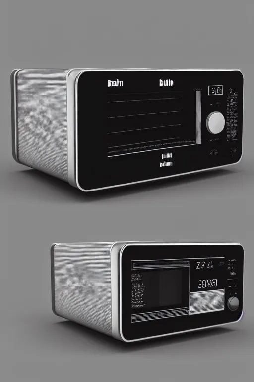 The Braun microwave, designed by Dieter Rams, is the, Stable Diffusion