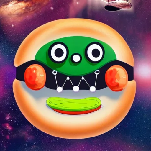 Image similar to a beautiful hotdog character in space wearing a tuxedo with colorful bright green eyes, medium shot, hd, 8k, hyper-realism, detailed,