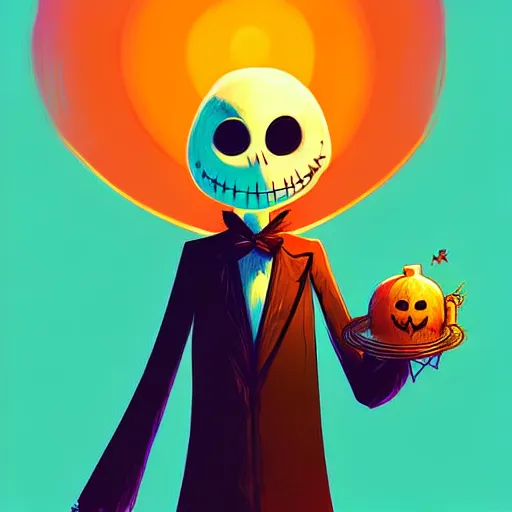 Image similar to curled perspective digital art of a cute!!! smiling!!!! grandpa!!!!!!! with a photo camera by anton fadeev from nightmare before christmas