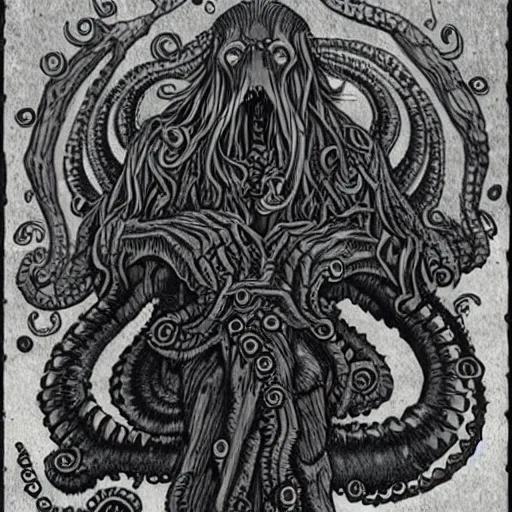 Image similar to lovecraftian old god with the hunting ground of everdreams