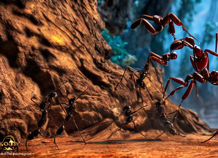 Image similar to ants in mortal kombat. Highly detailed 8k. Intricate. Sony a7r iv 55mm. Award winning photography.