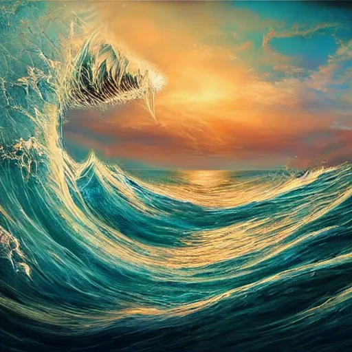 Prompt: god of the ocean, artstation hall of fame gallery, editors choice, #1 digital painting of all time, most beautiful image ever created, emotionally evocative, greatest art ever made, lifetime achievement magnum opus masterpiece, the most amazing breathtaking image with the deepest message ever painted, a thing of beauty beyond imagination or words