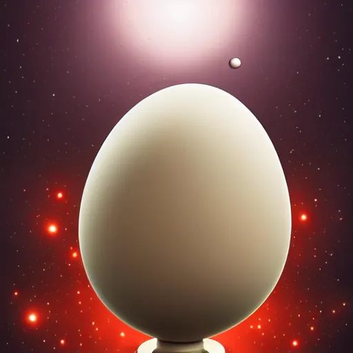 Prompt: a mechanical egg being powered by cosmic fuel, digital art -9