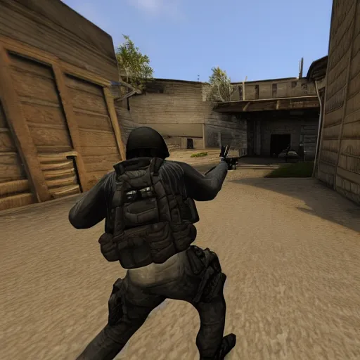 Prompt: a screenshot of an ongoing counter strike game