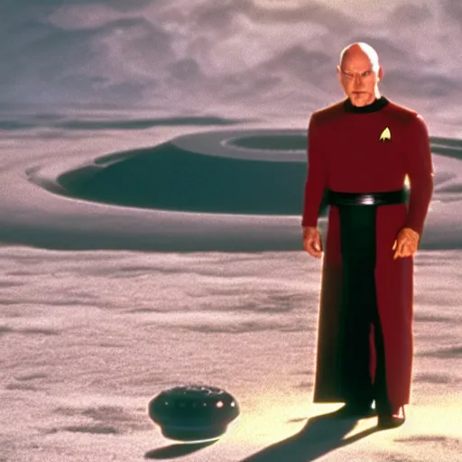 Image similar to a still of mark hamill as captain picard in star trek the next generation, 8 k