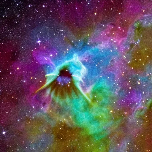 Prompt: a nebula in the shape of a kiwi bird