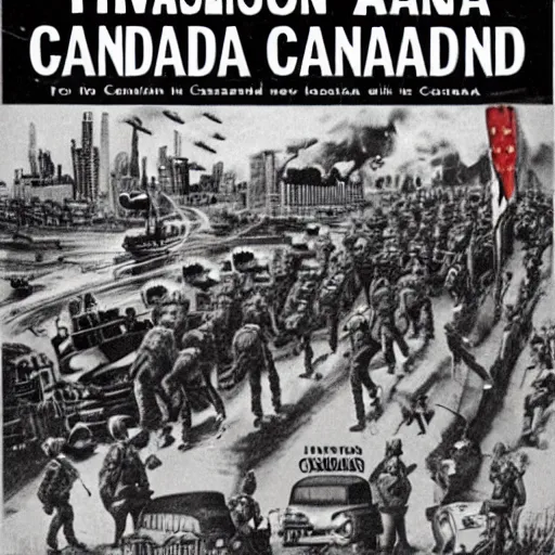 Image similar to invasion of canada by the usa plans 1 9 5 0 s