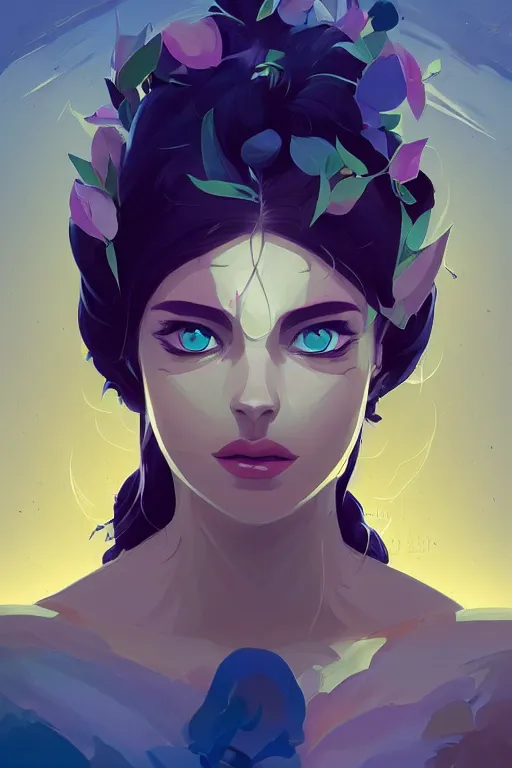 Image similar to face icon vector minimalist portrait goddess gaea, loftis, cory behance hd by jesper ejsing, by rhads, makoto shinkai and lois van baarle, ilya kuvshinov, rossdraws global illumination