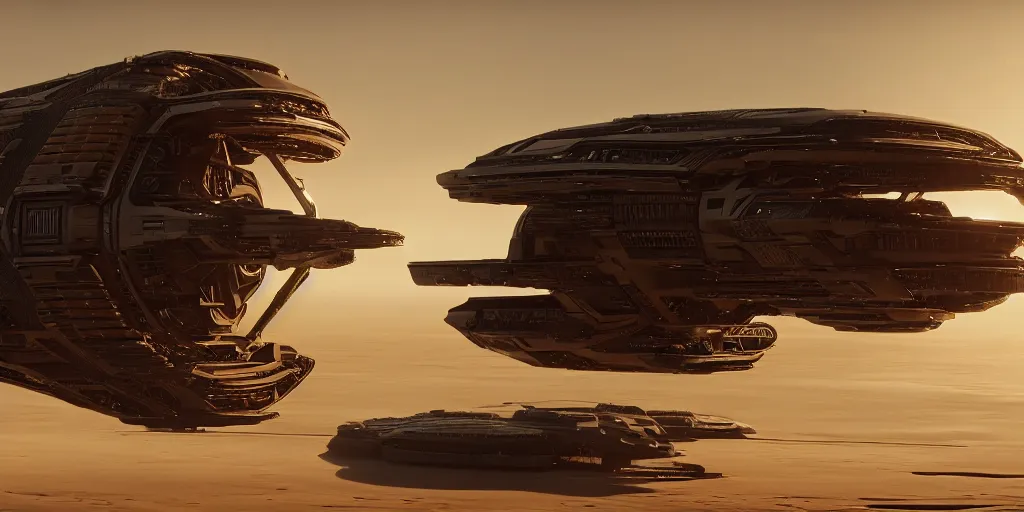 Prompt: spaceship from the movie dune, 2 0 2 1 cinematic 4 k framegrab, intricate abstract spaceship floating