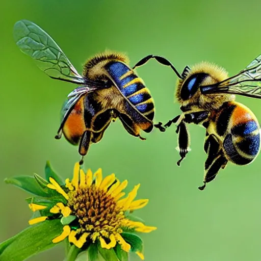 Image similar to national geographic two insect bees in warsaw, poland