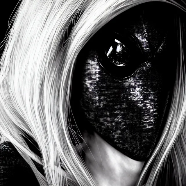 Prompt: perfectly centered close up portrait, spider - gwen, candid photography, by anne stokes, highly detailed, character concept