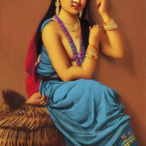 Prompt: Inka princess by Raja Ravi Verma