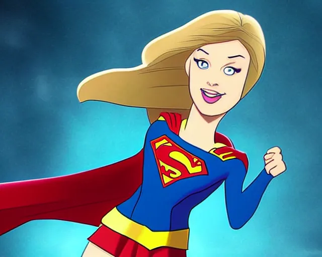 Prompt: supergirl, still from a 2 0 1 0 s animated series