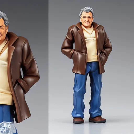 Image similar to peter falk wearing brown jacket anime figurine, goodsmile, product photography