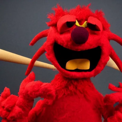 Image similar to satan red horned muppet