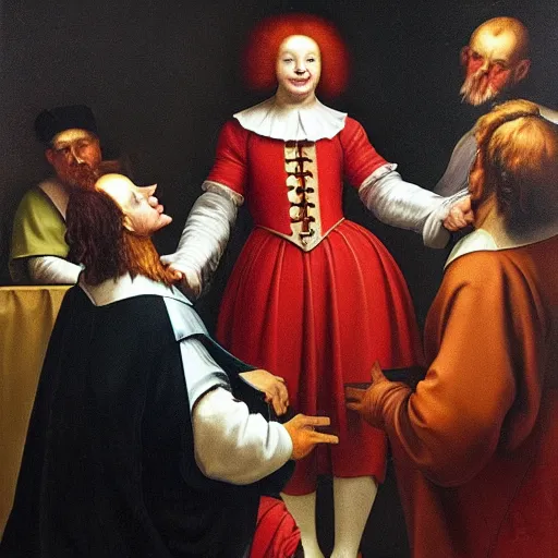 Prompt: king ronald mcdonald, renaissance painting