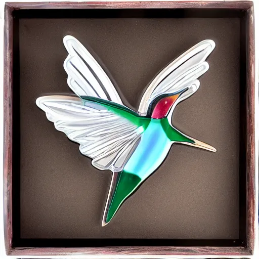 Image similar to hummingbird crystal, studio photograph