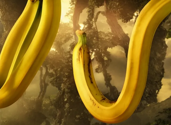 Image similar to A banana commercial. Highly detailed. 8k. Fantasy horror.