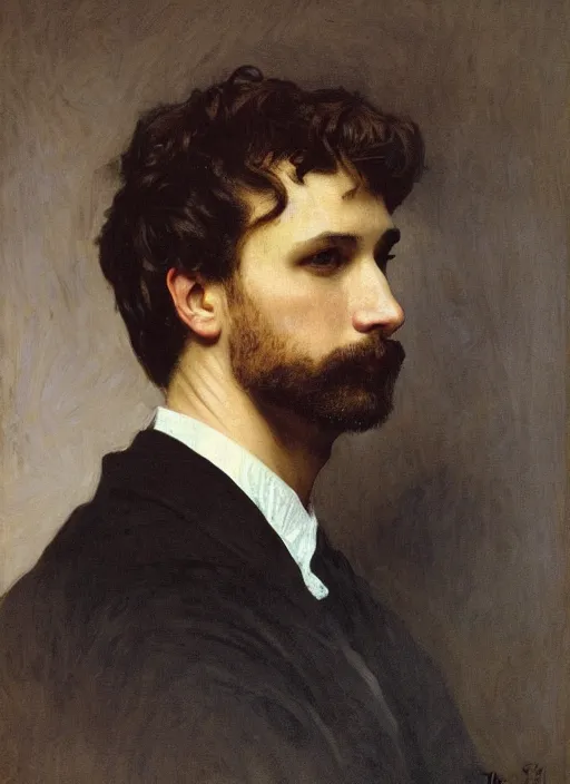 Prompt: closeup portrait of a handsome man, bouguereau : 1 0, leyendecker : 2 5, alma tadema : 1 0, john singer sargent : 1 5