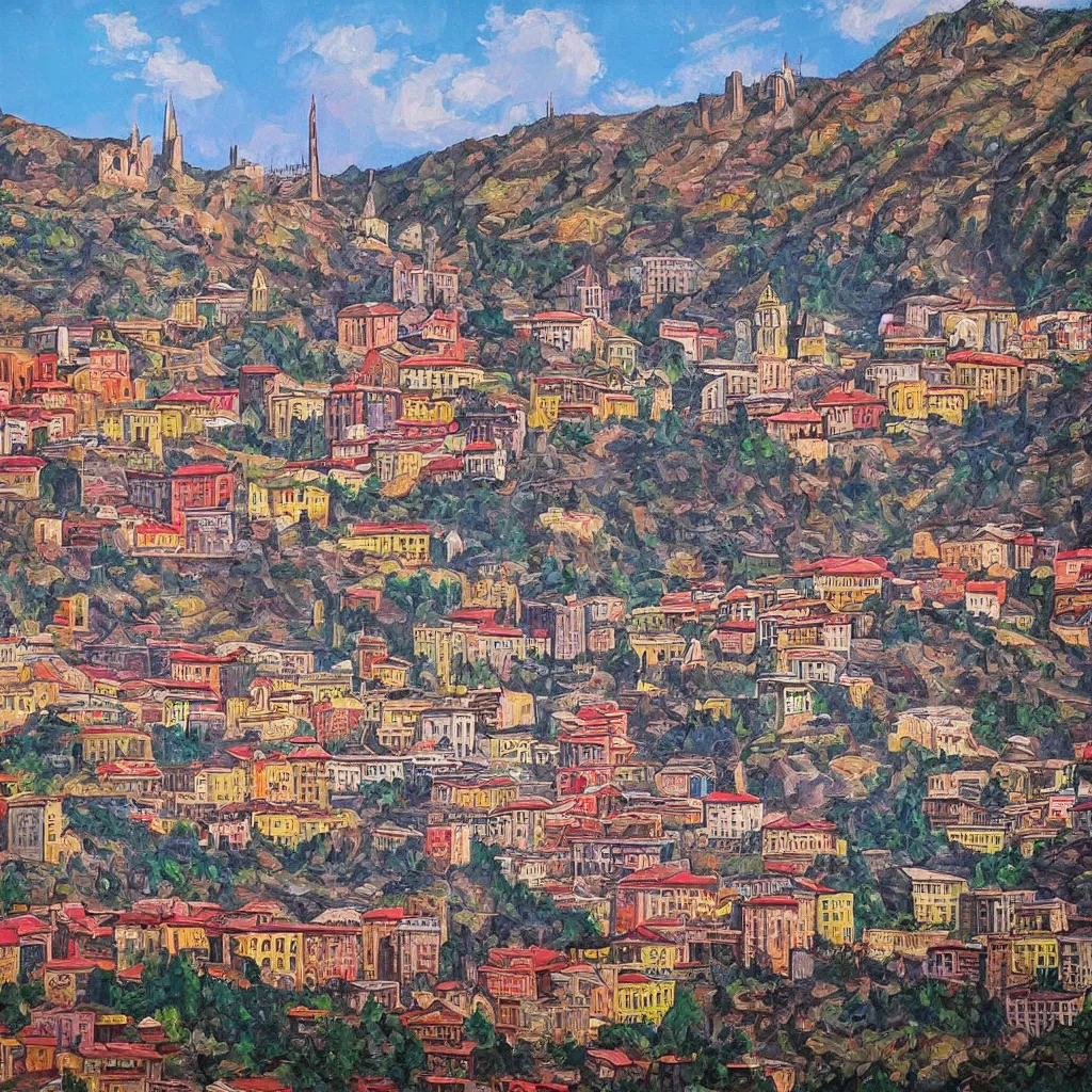 Prompt: tbilisi painted by david bowie