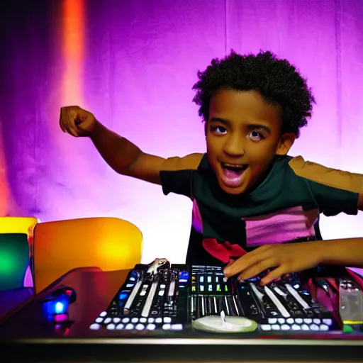 Image similar to young black boy as a DJ