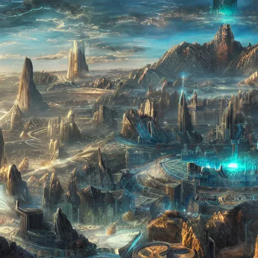 Prompt: A widespread luxurious asgardian city with oceans surrounding, sci fi fantasy, featured on pixiv, 4k hd art, cinematic lighting, hyperrealistic, ultra detailed, 8k hd artwork, cinematic