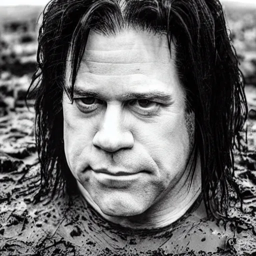 Image similar to glenn danzig playing in mud,