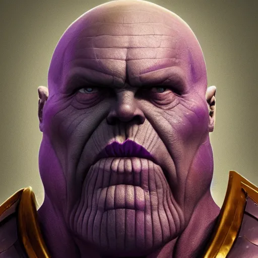 Image similar to Thanos, a character portrait by Brian and Wendy Froud, trending on cg society, fantasy art, zbrush, airbrush art, digital painting