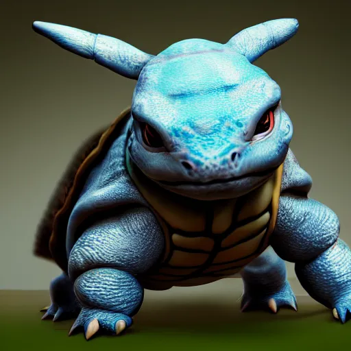 Image similar to photography of a realistic wartortle animal, ultra detailed, 8 k, cinematic lighting, natural background, trending on artstation, pokemon