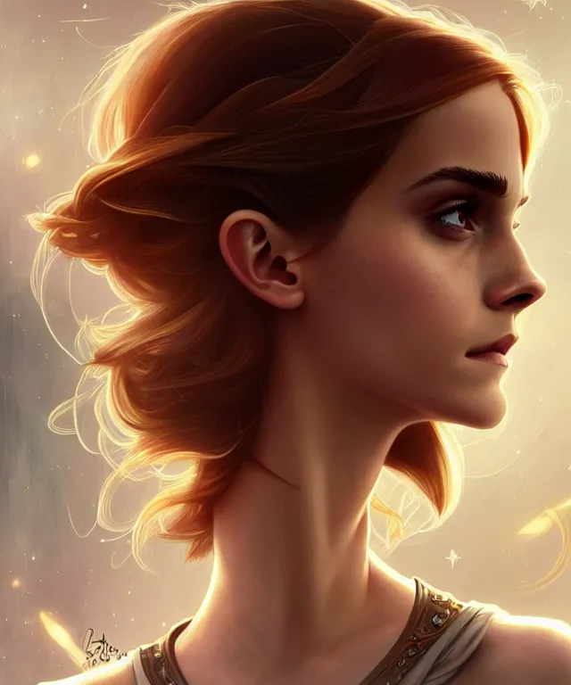 Image similar to Emma Watson as a pikchu, sci-fi, amber eyes, face, long hair, fantasy, intricate, elegant, highly detailed, digital painting, artstation, concept art, smooth, sharp focus, illustration, art by artgerm and greg rutkowski and alphonse mucha