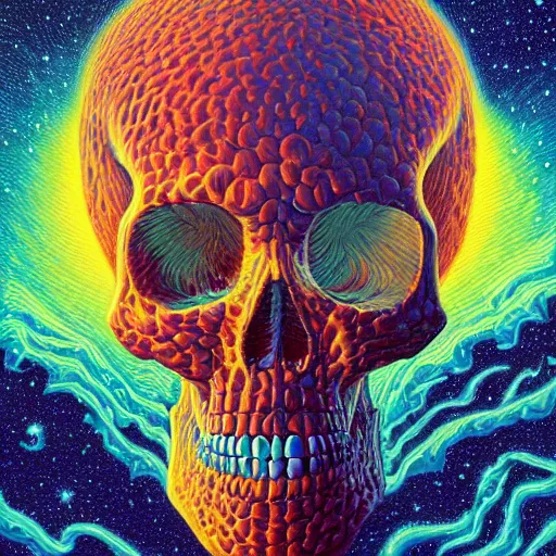 Prompt: ngc 3132 melting mysterious skull landscape by Casey Weldon, dan mumford 8k ultra high definition, upscaled, perfect composition , golden ratio, edge of the world, image credit nasa nat geo