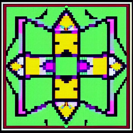 Image similar to platonic solids, sacred geometry, pixel art