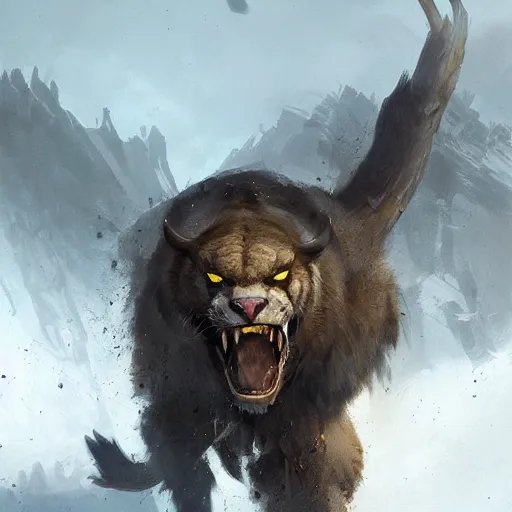 Image similar to sabertooth painted by Greg Rutkowski