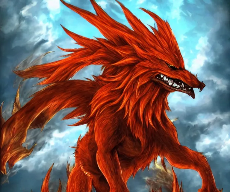 Image similar to phoenix red xiii, final fantasy, video game, highly detailed