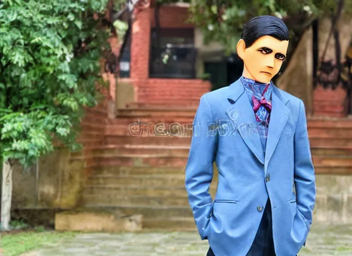 Image similar to outdoor medium close shot of a very very very very extremely handsome!!! good looking young man in 2 0 2 2 with the face of jose rizal!!! hair like jose rizal, eyes like jose rizal and wearing modern clothes photo taken in 2 0 2 2, 3 5 mm f 1. 4 digital color photography