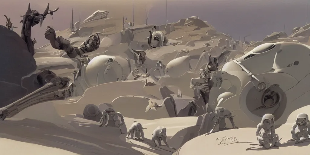 Image similar to a concept painting by Ralph McQuarrie,