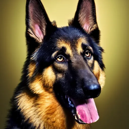 Prompt: german shepherd, studio lighting