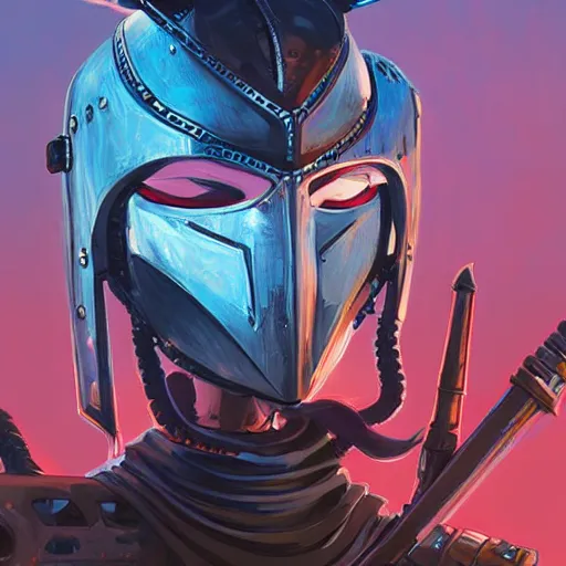 Image similar to cyberpunk viking helmet mask warrior goddess robot ninja fantasy, art gta 5 cover, official fanart behance hd artstation by jesper ejsing, by rhads, makoto shinkai and lois van baarle, ilya kuvshinov, ossdraws