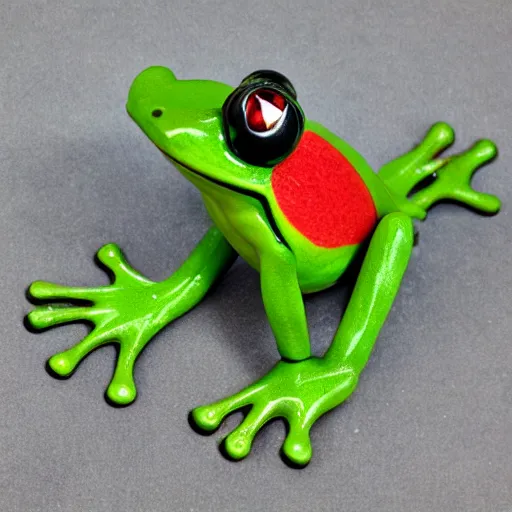 Prompt: frog made out of other frogs